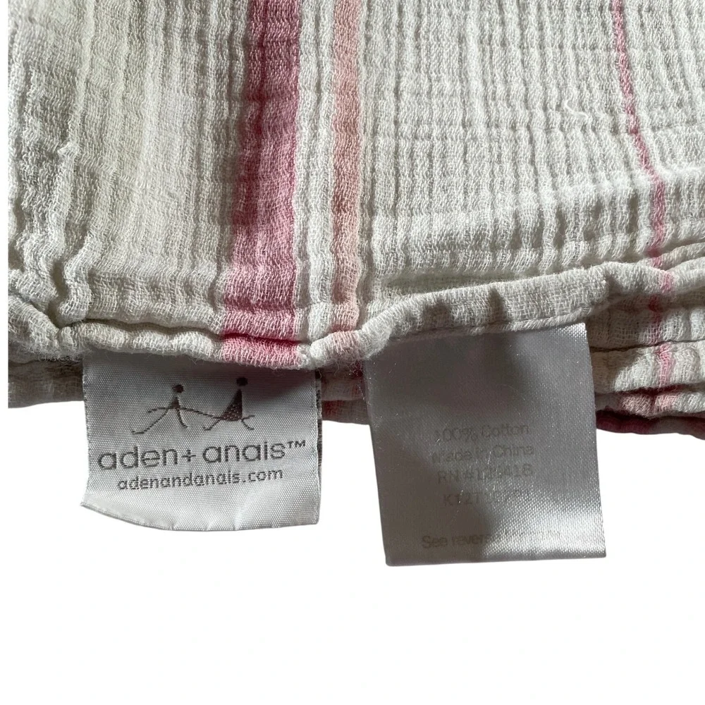 Aden Anais Muslin Swaddle Blankets Set of‎ 3 Pink Piglets Stripes Birds